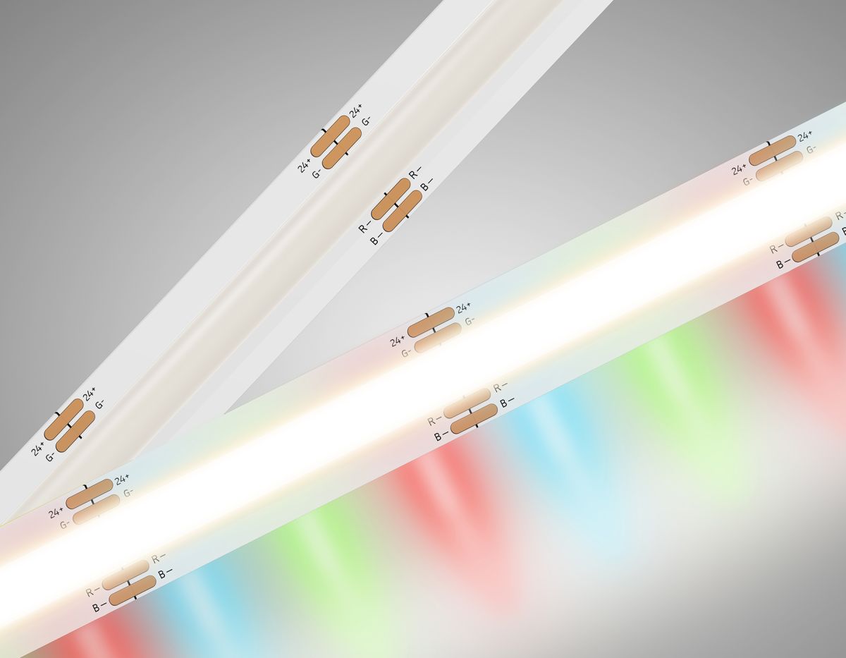 Светодиодная лента GS4951 COB 576Led/ 14W m/ 24V IP20 RGB/ 5m*10mm*3mm кратность резки 31.25mm (4 ко