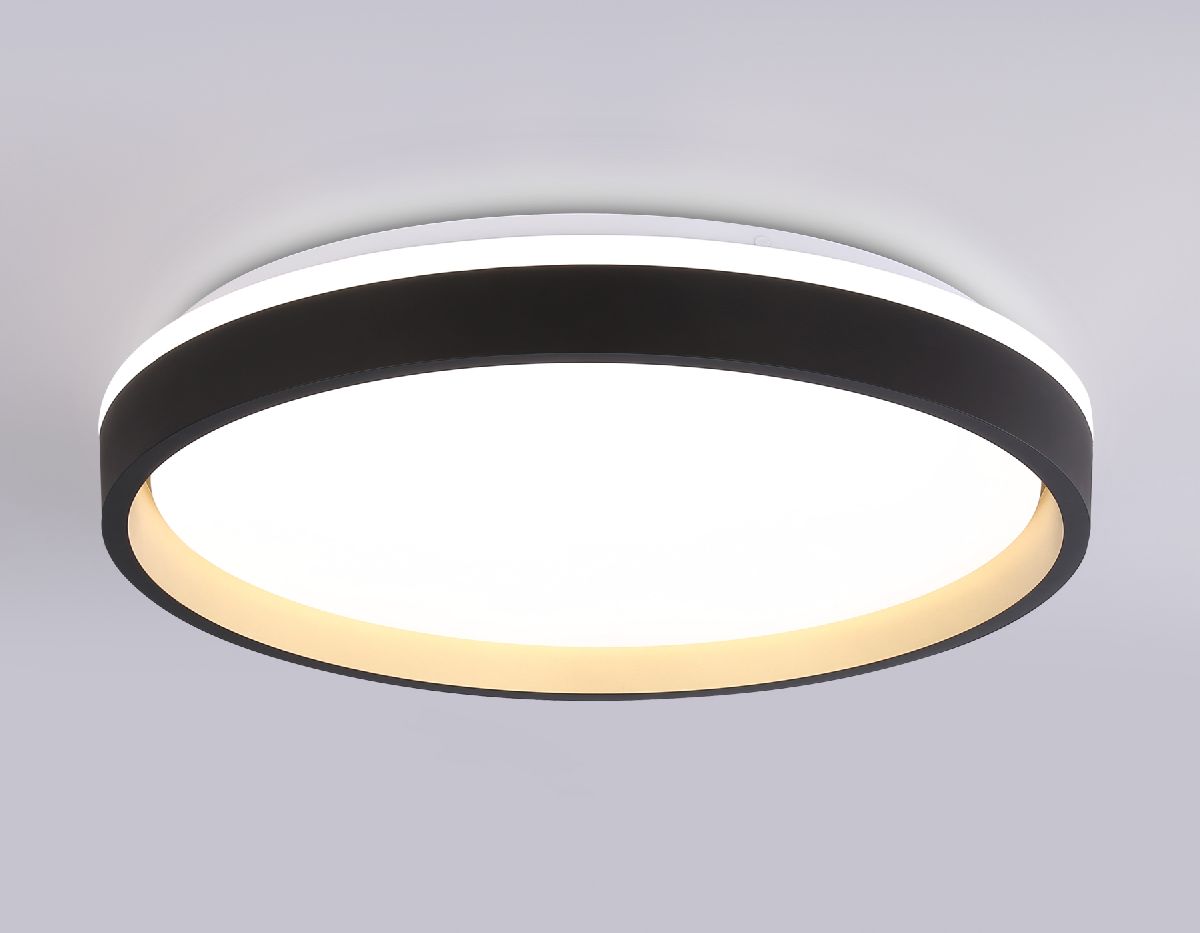 Потолочный светодиодный светильник с пультом FZ610 BK/GD черный/золото IP20 66W 3000K-6500K+RGB D490