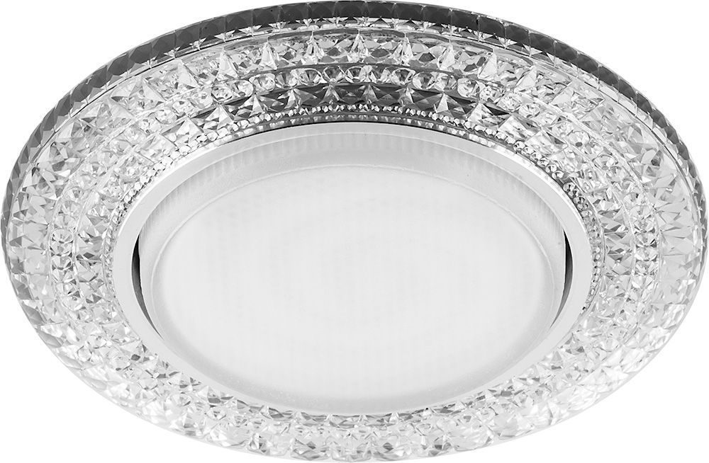 Светильник встраиваемый со светодиодной подсветкой 20LED*2835 SMD 6400K, 15W GX53, без лампы, прозра