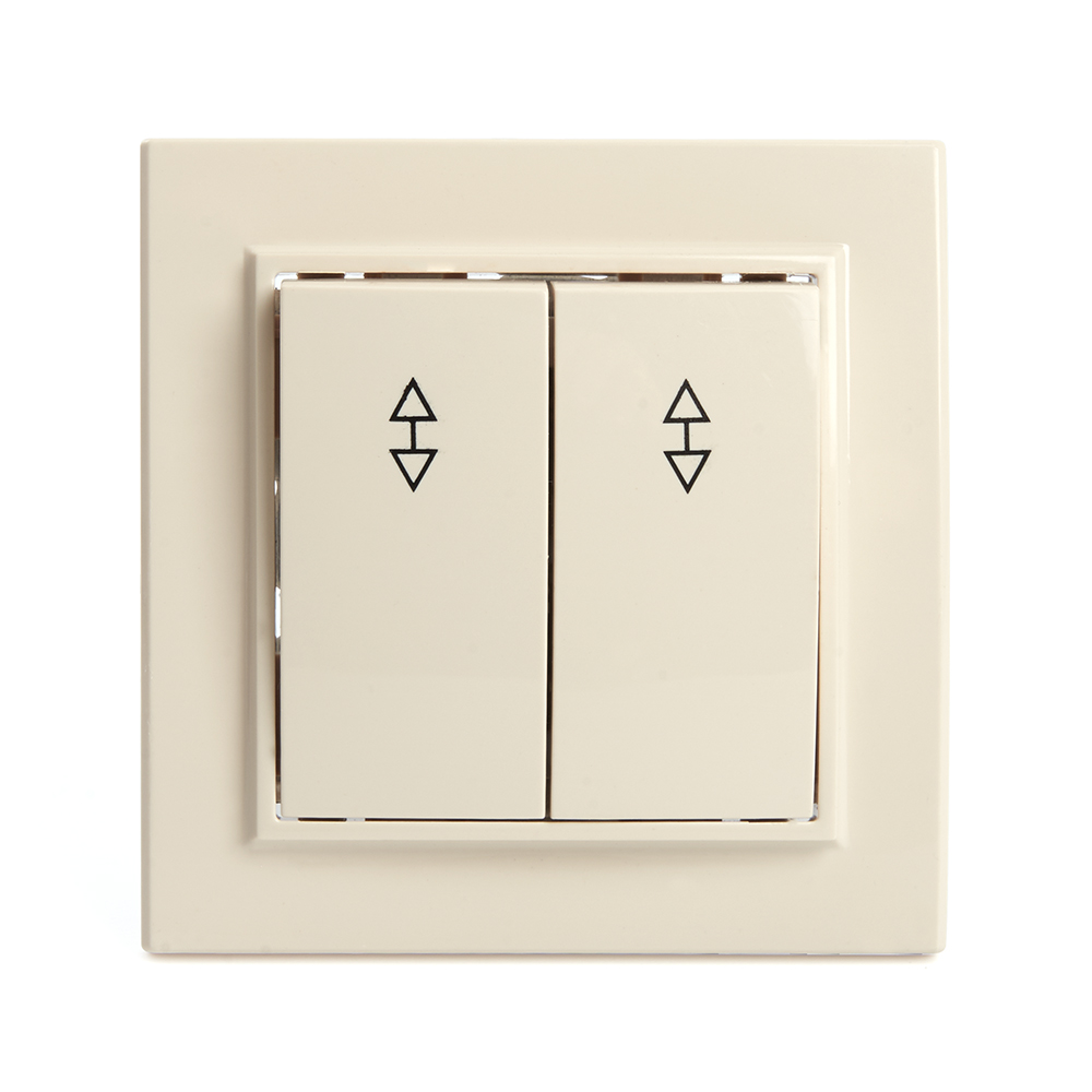 Выключатель (переключатель) электрический 2-клавишный, серия Эрна, PSW10-9008-02, слоновая кость