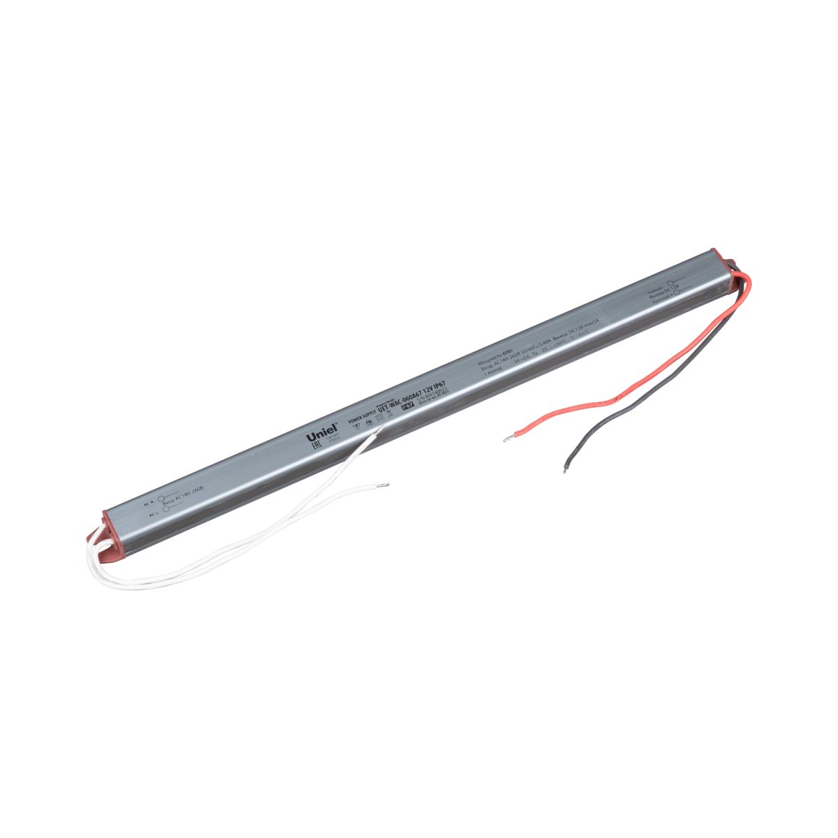 UET-WAC-060A67 12V IP67 Блок питания ультратонкий, 60Вт. Металлический корпус. TM Uniel