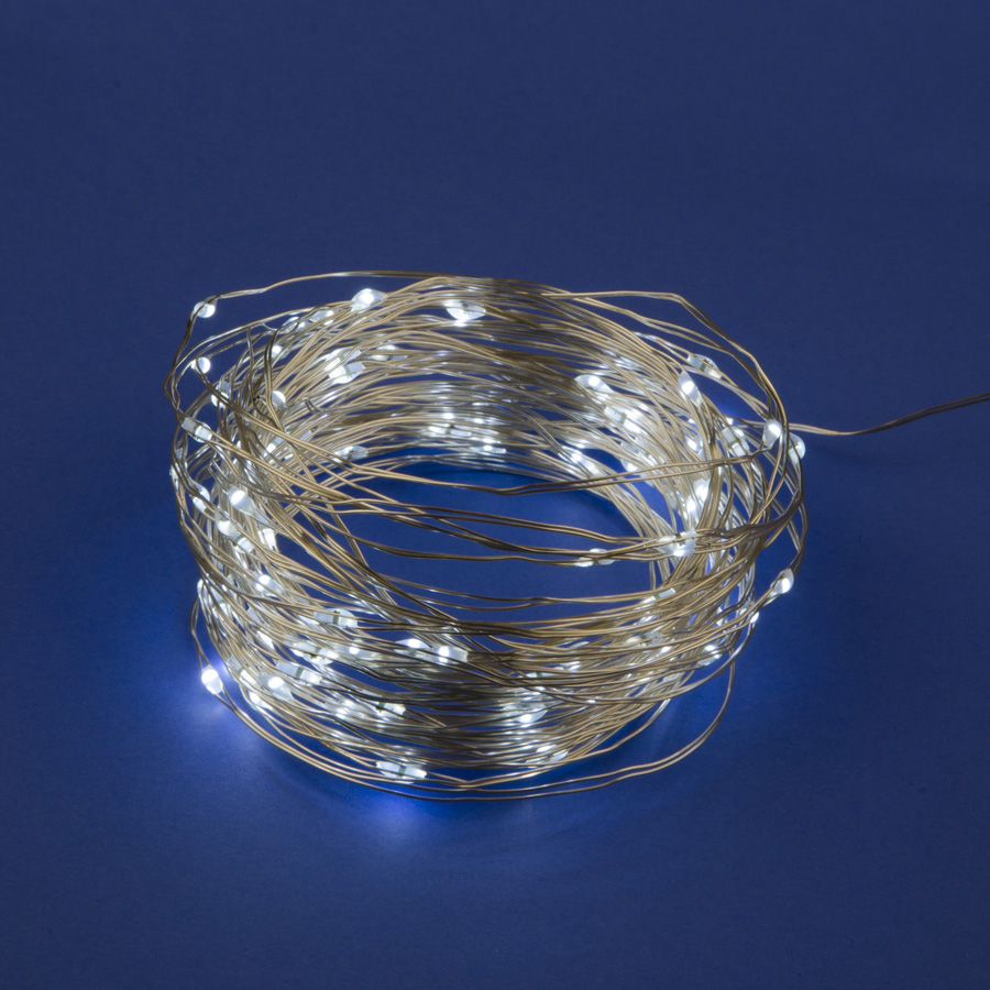 ULD-S1000-100/SCB/3AA WHITE IP20 DEW Гирлянда светодиодная на батарейках 3AA (не в/к), «Роса», 10м.