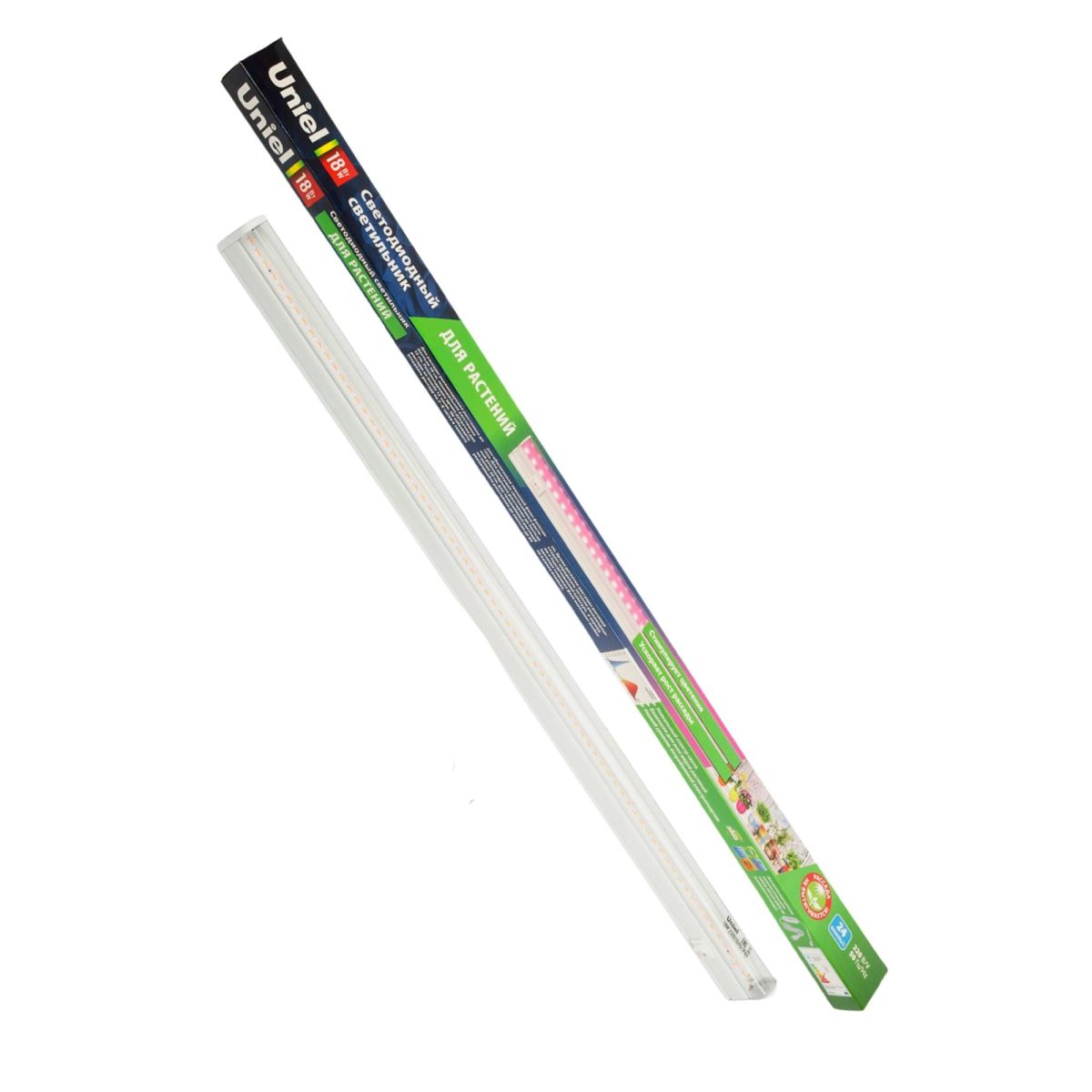 ULI-P20-18W/SPSB IP40 WHITE Светильник для растений светодиодный линейный, 550мм, выкл. на корпусе.
