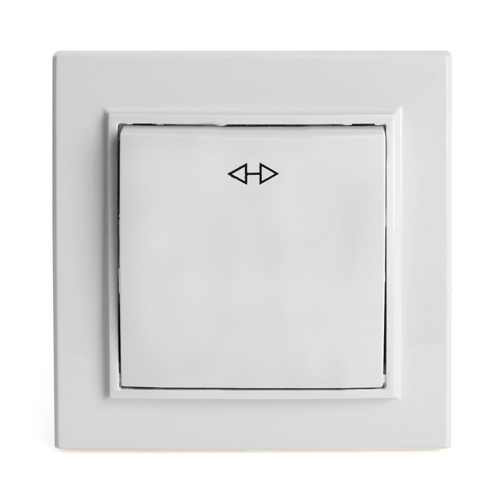 Выключатель (переключатель) электрический перекрестный 1-клавишный, серия Эрна, PSW10-9009-01, белый