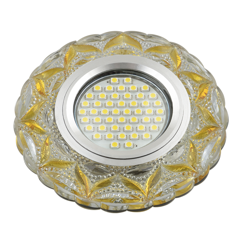 DLS-L149 GU5.3 GLASSY/LIGHT GOLD Светильник декоративный встраиваемый, серия Luciole. Без лампы, GU5