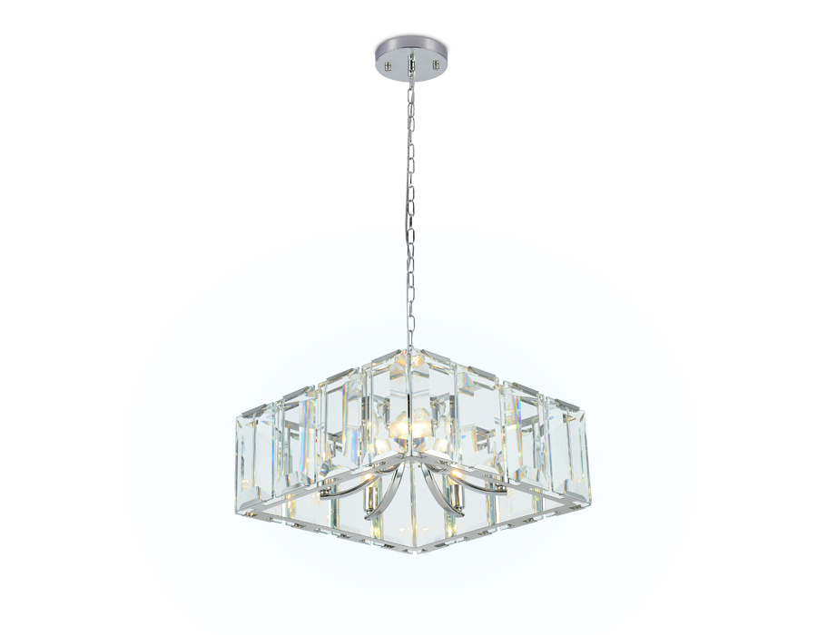 Подвесная люстра с хрусталем TR5148 CH/CL хром/прозрачный E14/6 max 40W 500*500*1000