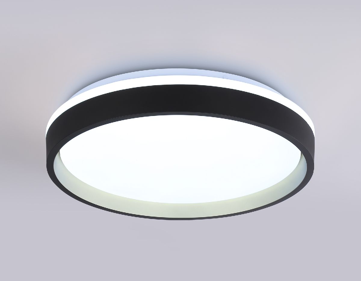 Потолочный светодиодный светильник с пультом FZ604 BK/GD черный/золото IP20 46W 3000K-6500K+RGB D390