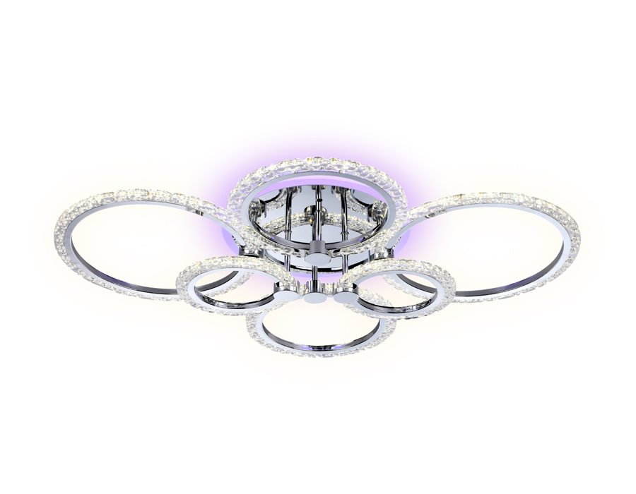 Потолочный светодиодный светильник с пультом FA413/4+2 CH хром 132W 840*600*120 (ПДУ РАДИО 2.4G)