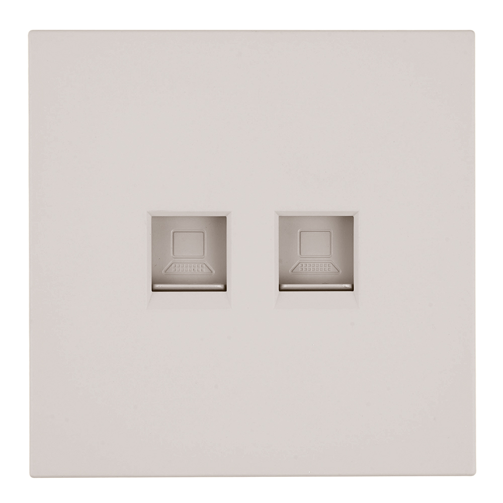 Розетка компьютерная 2-местная RJ-45 (механизм), серия Мия, RST00-3111-08, пудровый жемчуг