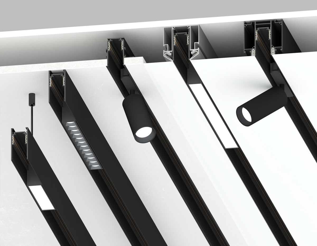 Шинопровод низковольтный встраиваемый в натяжной потолок Magnetic GL3251 WH белый 2000*62.72*53.15