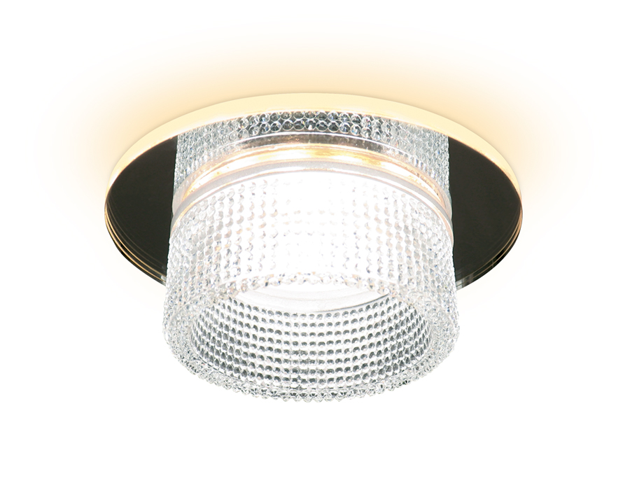 Встраиваемый точечный светильник TN350 CH/CL хром/прозрачный GU5.3+3W (LED WHITE) D95*45