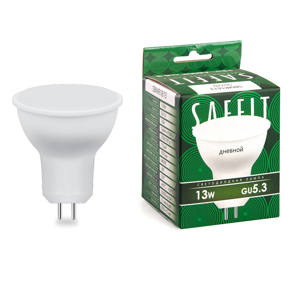 Лампа светодиодная, 13W 230V GU5.3 6400K MR16, SBMR1613