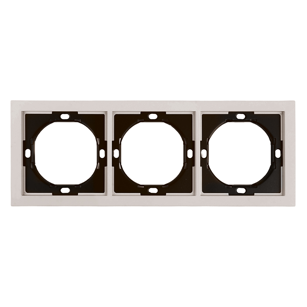Рамка 3-местная, серия Мия, PFR00-3003-08, пудровый жемчуг