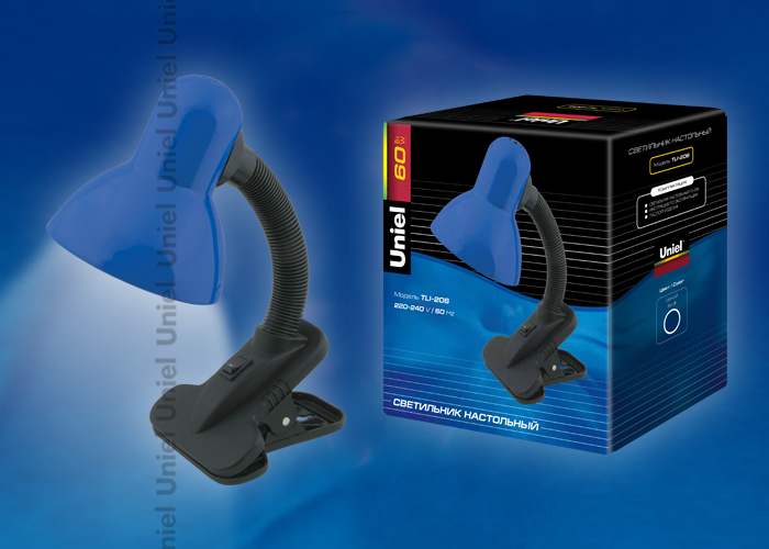 TLI-206 Светильник настольный. Цоколь E27. Цвет синий.