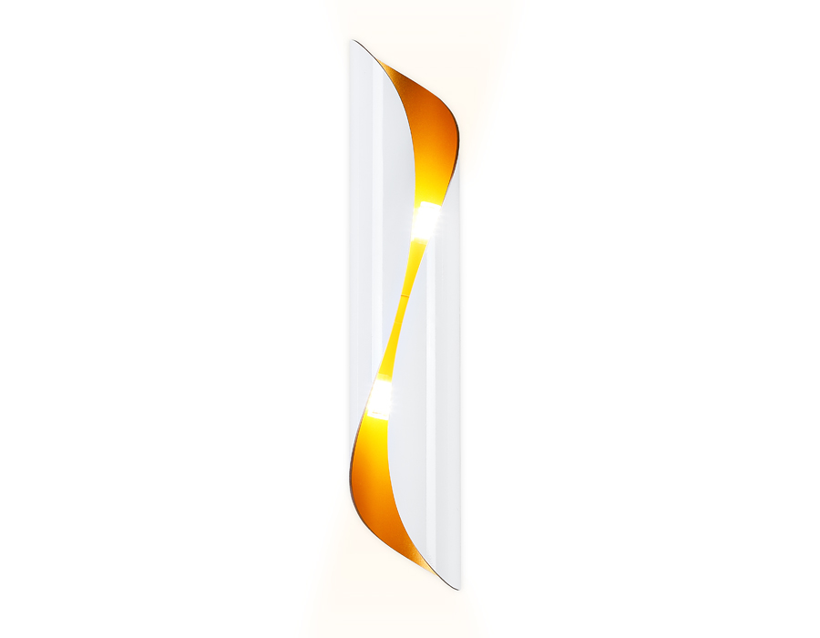 Настенный светильник FW240 WH/GD белый/золото G9/2 max 40W 400*80*100 (лампы LED G9 7W 4200K в компл