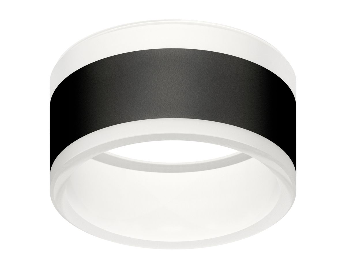 Насадка передняя для корпуса светильника N8445 SBK/FR черный песок/белый матовый D85*H55mm Out50mm G