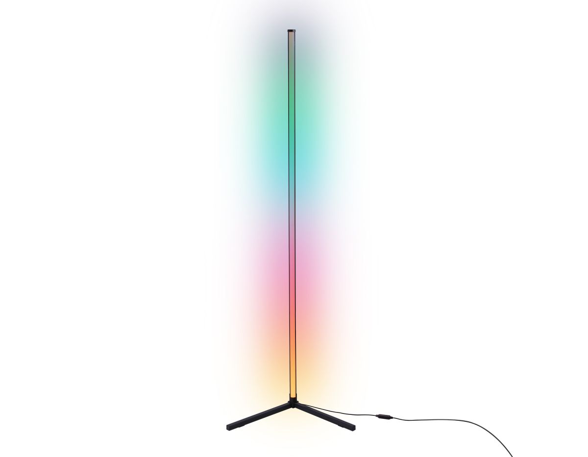 Светильник светодиодный напольный RGB с пультом FL8027 BK черный LED 20W RGB D32*1650 (ПДУ РАДИО 2.4