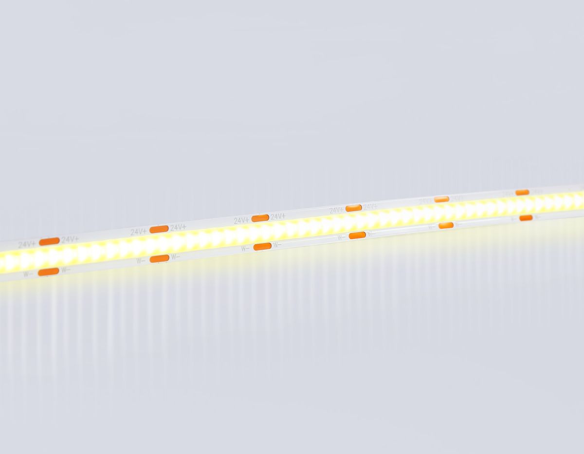 Светодиодная лента GS4901 COB 608Led/ 12W m/ 24V IP20 CCT 3000-6500K/ 5m*8mm*2.2mm кратность резки 2