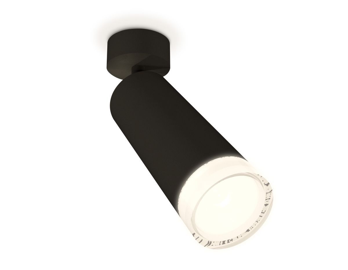 Комплект поворотного светильника XM6343011 SBK/FR/CL черный песок/белый матовый/прозрачный MR16 GU5.