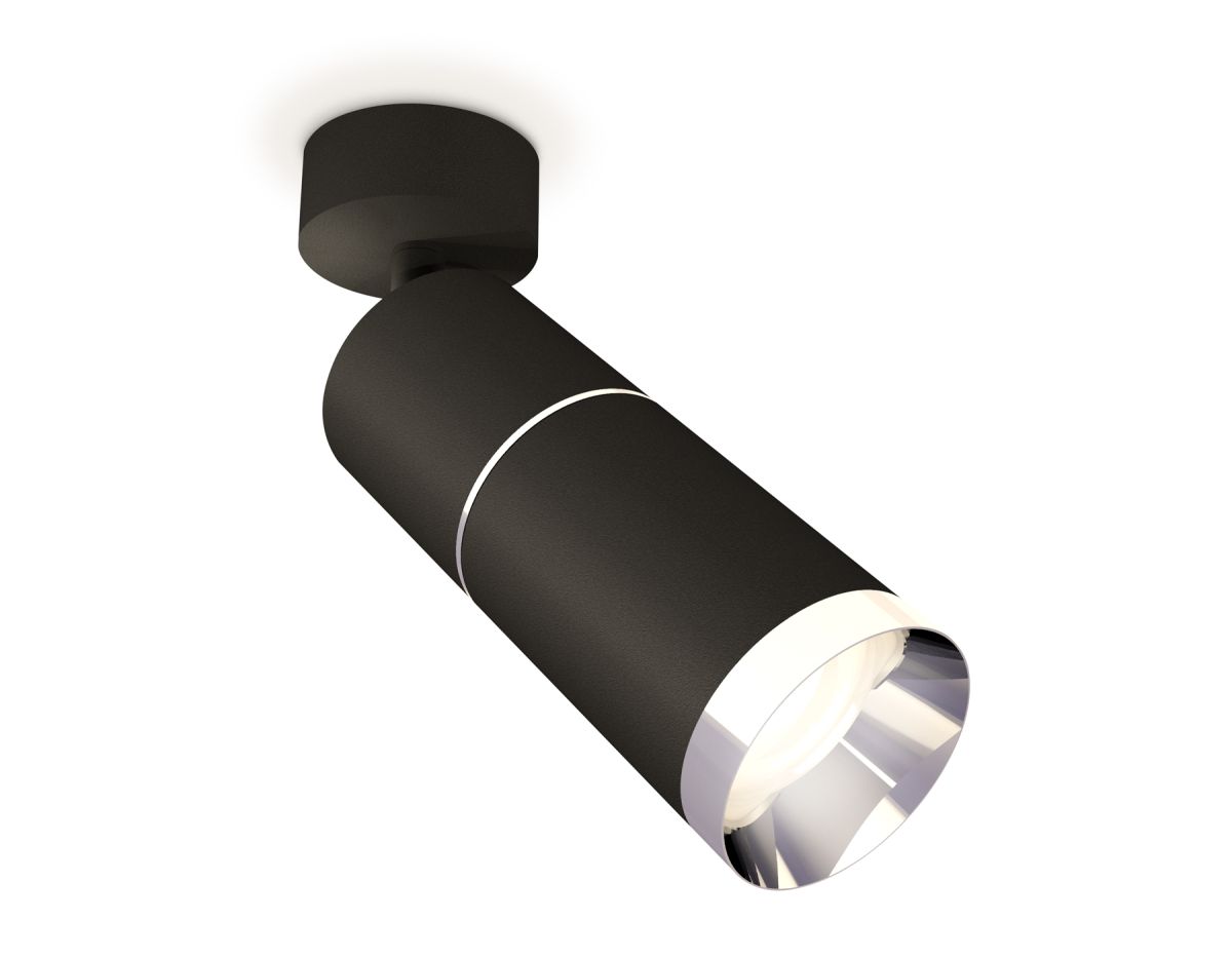 Комплект поворотного светильника XM6313010 SBK/PSL черный песок/серебро полированное MR16 GU5.3 (A22