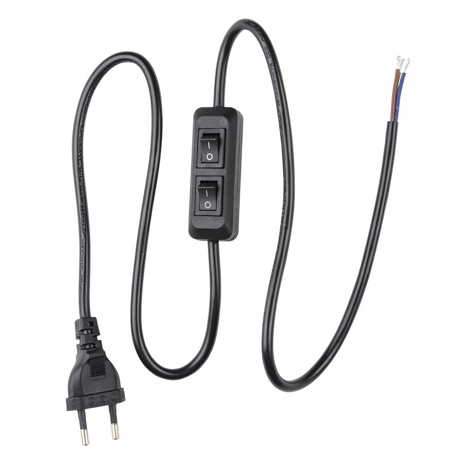 UCX-C90/02A-100 BLACK Сетевой шнур с вилкой и с двухклавишным выключателем. 02А, 500Вт, 1,0м. Черный UCX-C90/02A-100 BLACK Сетевой шнур с вилкой и с двухклавишным выключателем. 02А, 500Вт, 1,0м. Черный