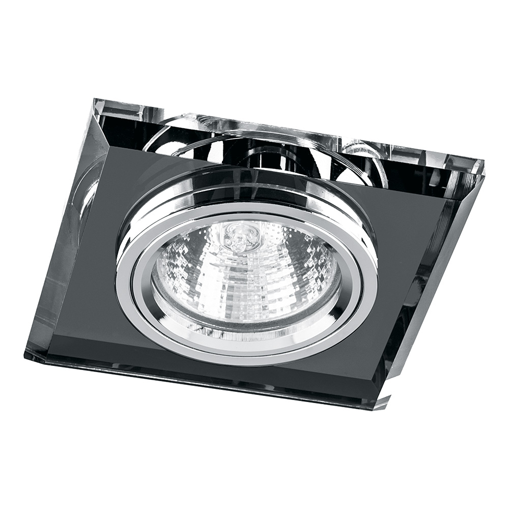 светильник встраиваемый 8170-2 : C/D MR16/Max. 50W 12V G5.3 90*90*25.5mm//Crystal( Grey)/Alu.( Silver)  CE