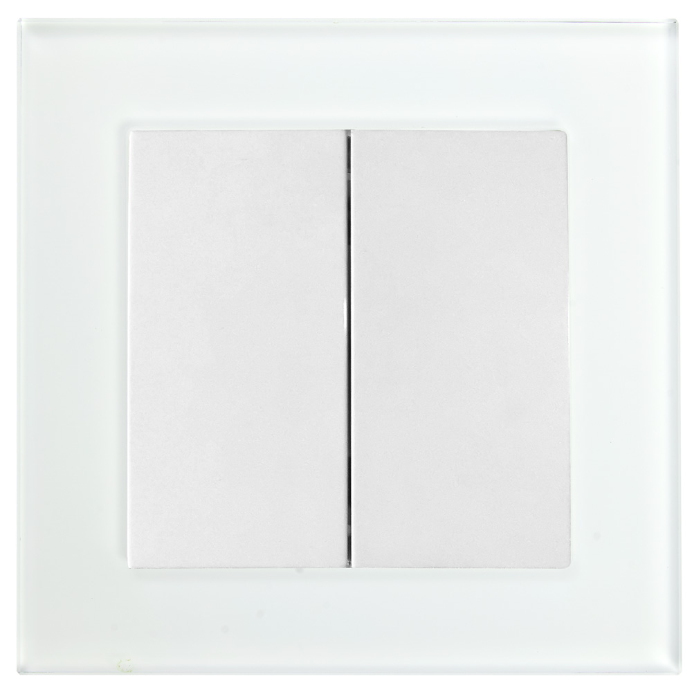 Выключатель электрический 2-клавишный, серия Катрин, GLS10-7004-01, белый