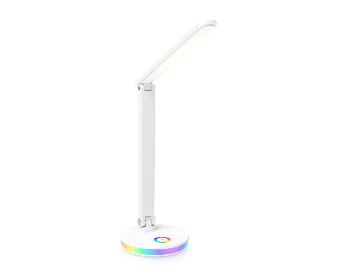 Светильник светодиодный настольный DE534 WH белый LED 2800-6500K+RGB 12W