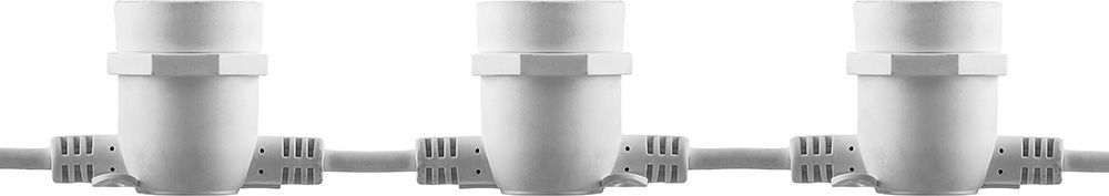 Гирлянда 230V  10 E27 белый, шаг 50cm, IP 65, 8м (3м сетевой шнур) CL50-8