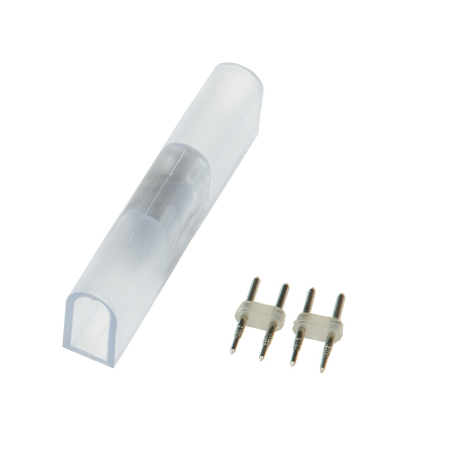 UTC-K-12/N21 CLEAR 010 POLYBAG Соединитель контактный прямой для светодиодных лент ULS-N21 NEON 220В, 8x16мм, 2 контакта Цвет прозрачный. 10 штук в пакете. TM Uniel