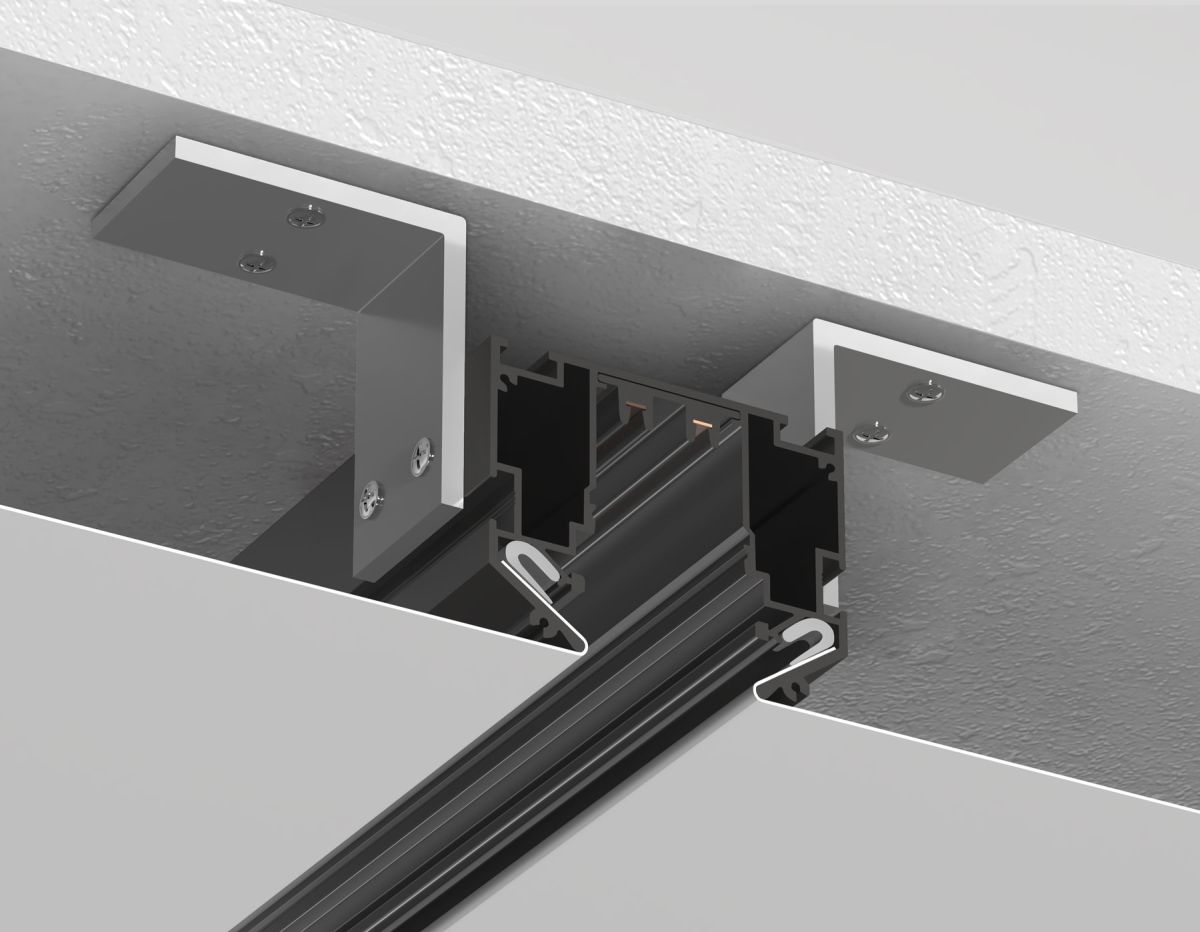 Шинопровод для монтажа в натяжной ПВХ потолок системы крепления гарпун Magnetic SMART 220V 25mm GL10