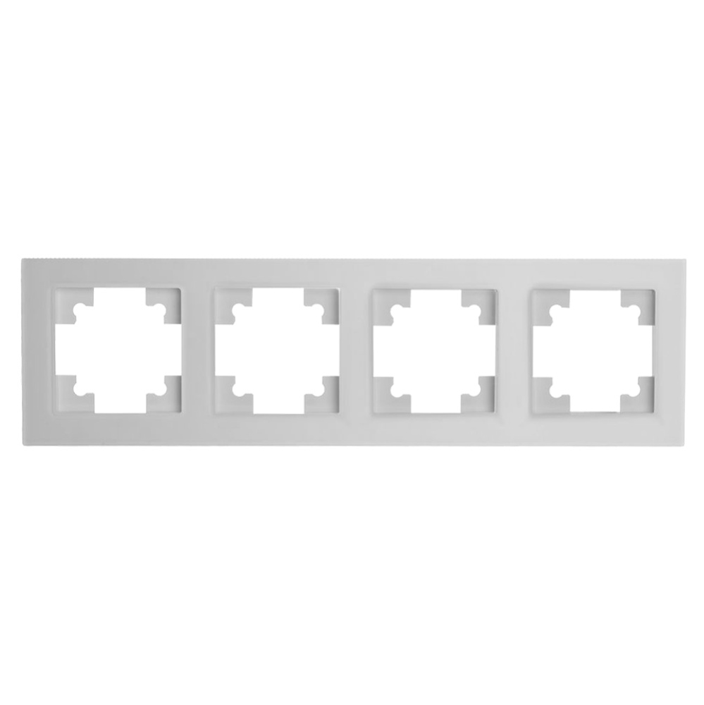 GFR00-7004-01M Рамка 4-местная, стекло, серия Катрин, белый матовый