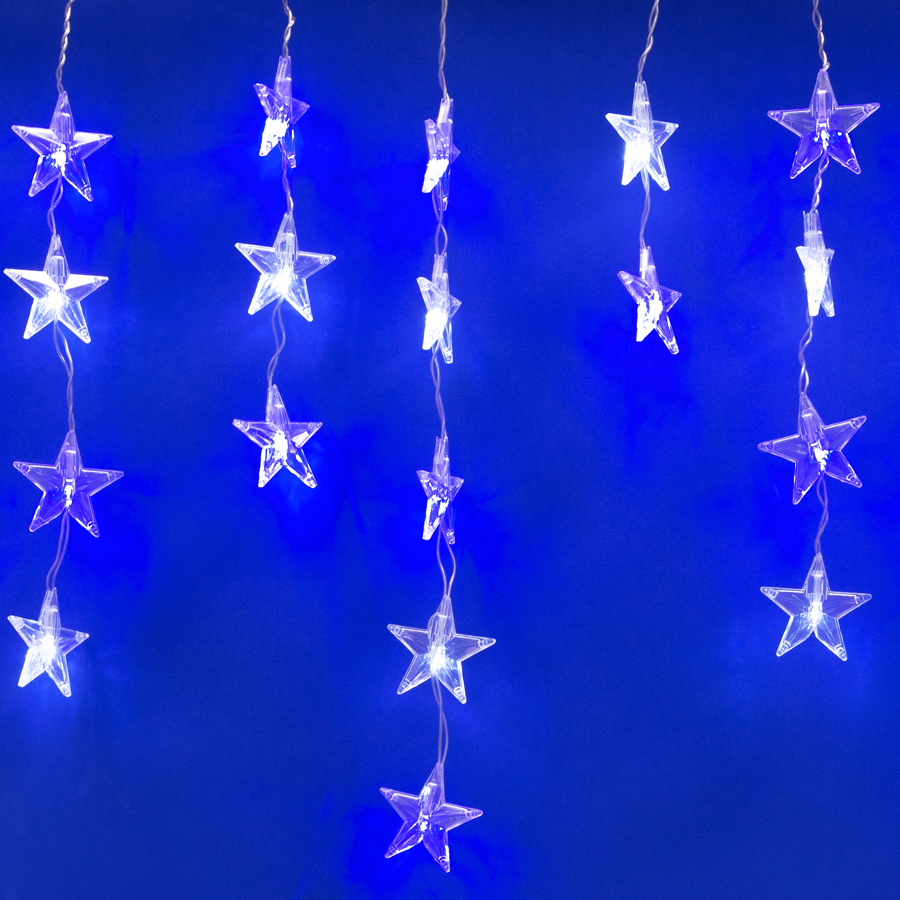 ULD-E5505-196/DTK WHITE-BLUE IP20 STARS-1 Занавес светодиодный фигурный "Звёздочки-1", 5,5х 0,5м. 56