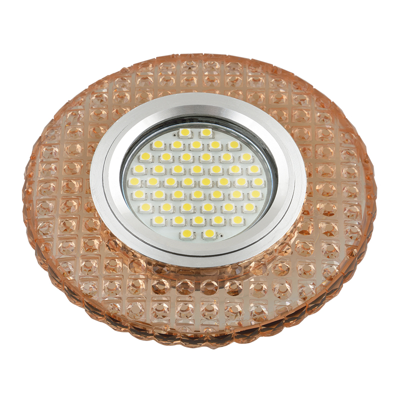 DLS-L143 GU5.3 GLASSY/LIGHT TEA Светильник декоративный встраиваемый, серия Luciole. Без лампы, цоко