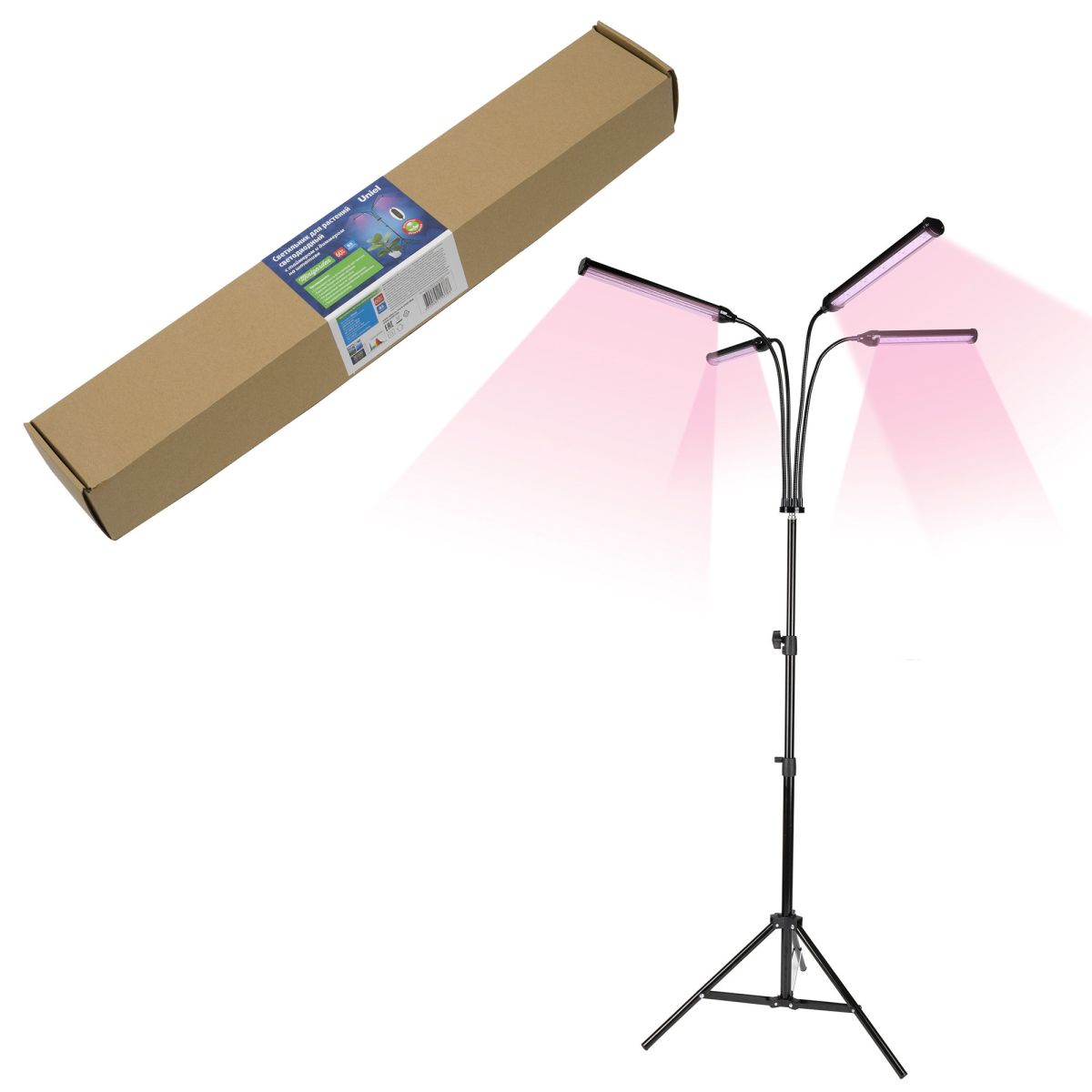 ULT-P32-60W/SPLE/TM/40 IP40 BLACK QUAD Светильник для растений светодиодный с таймером, на штативе.