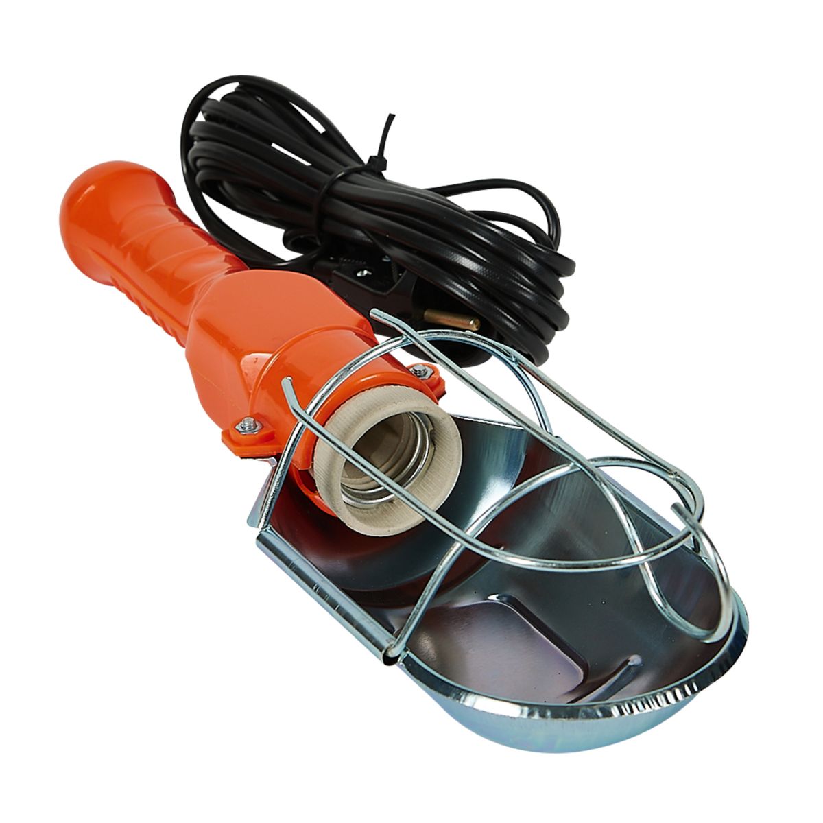 UOL-C25B 60W/E27/10M IP20 ORANGE Светильник переносной под лампу Е27, шнур 10м, выкл на корпусе. 220В. ТМ Uniel