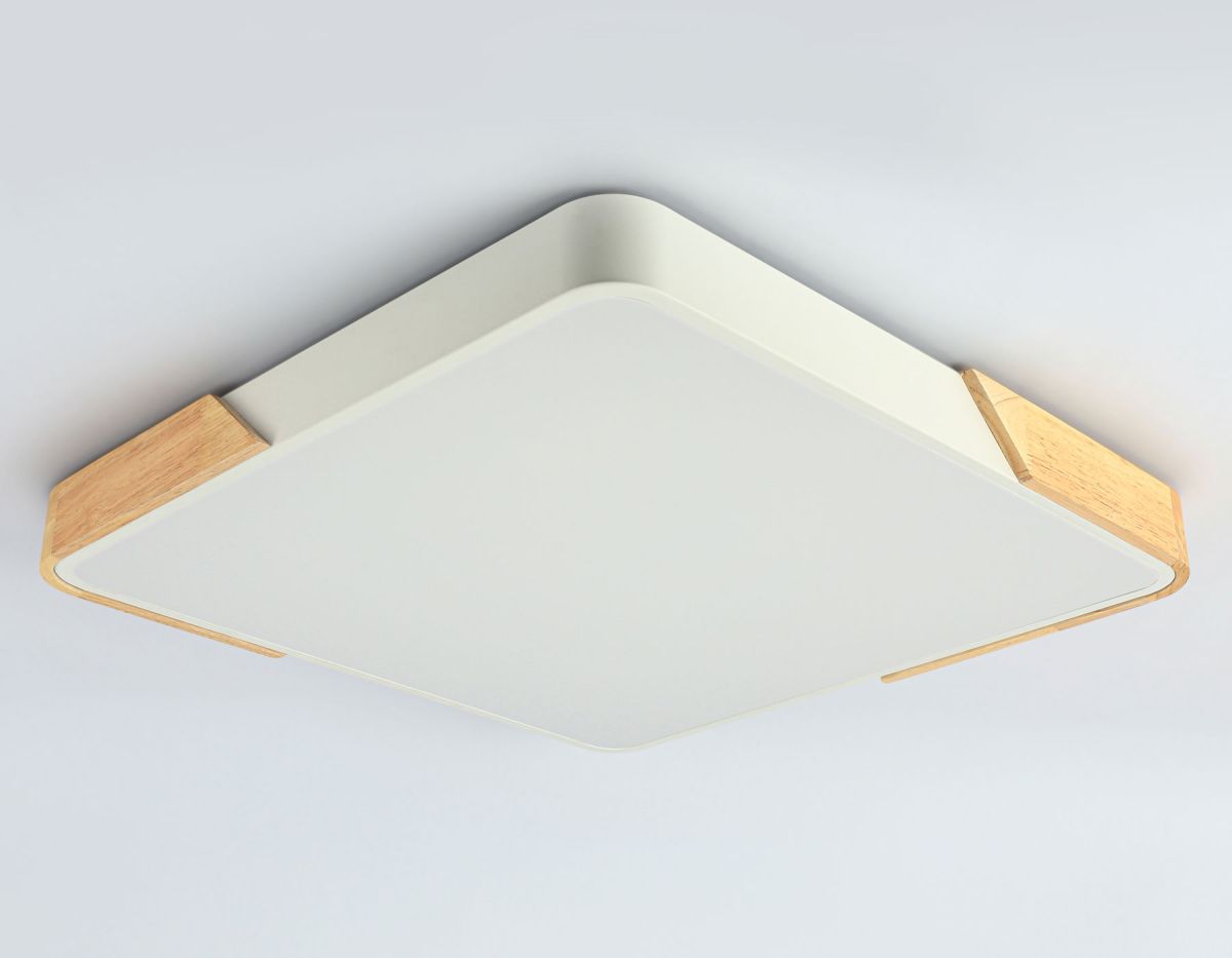 Потолочный светодиодный светильник FZ1312 WH/LW белый/светлое дерево 36W 5000K 400*400*50 (без ПДУ)