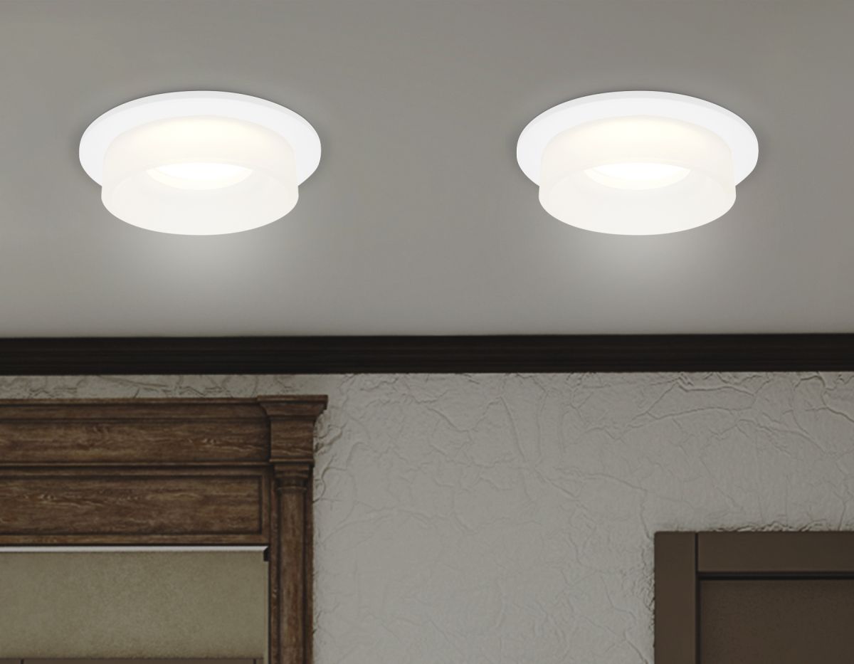 Встраиваемый точечный светильник с акрилом : TN1311 SWH/FR белый песок/белый матовый GU5.3 D98*45