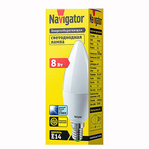 Лампа Navigator 82 495 NLLB-C37-8-230-2.7K-E14-FR