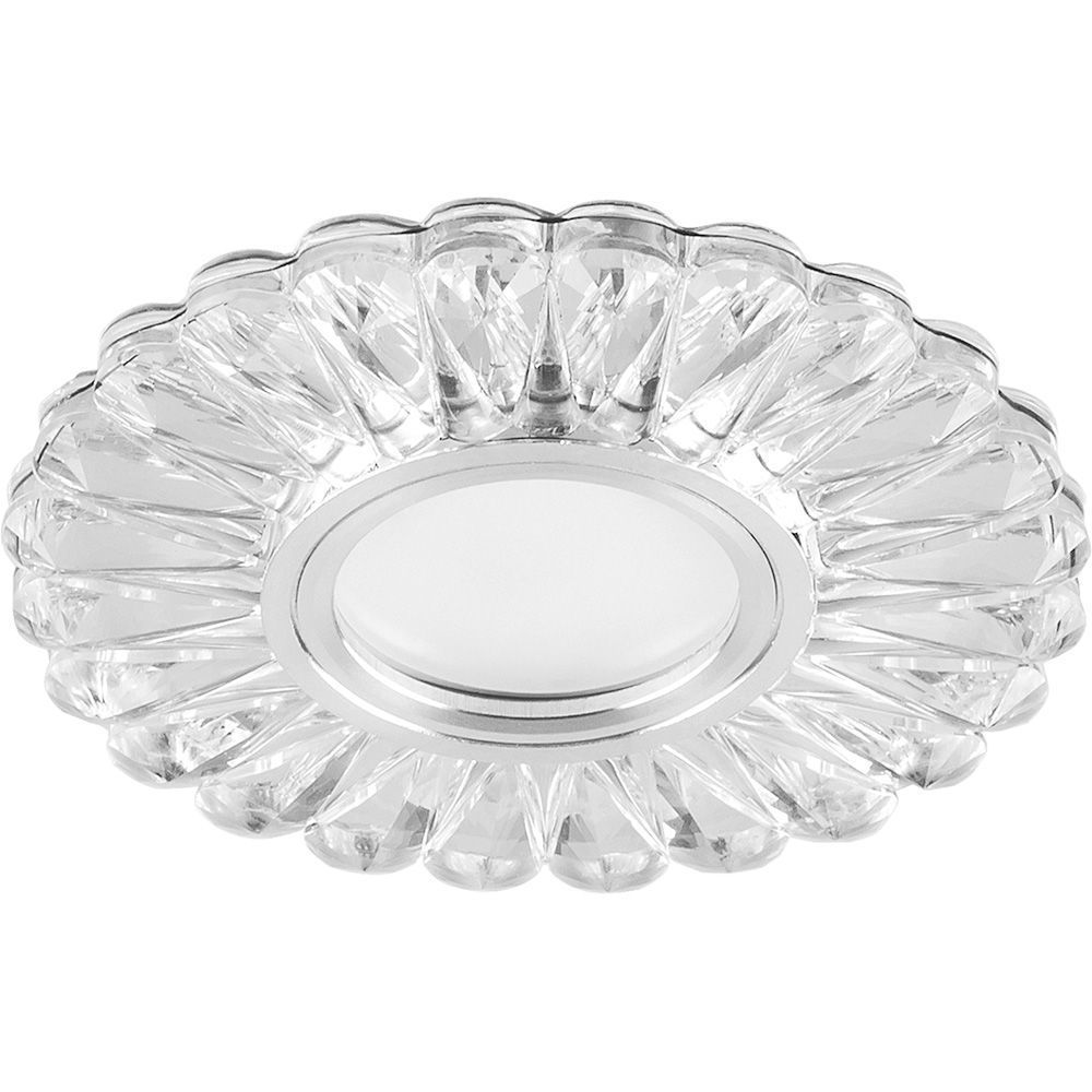 Светильник потолочный встраиваемый со светодиодной подсветкой 15LED*2835 SMD 4000K : MR16 20W G5.3, белый, хром, CD3901 с драйвером в комплекте