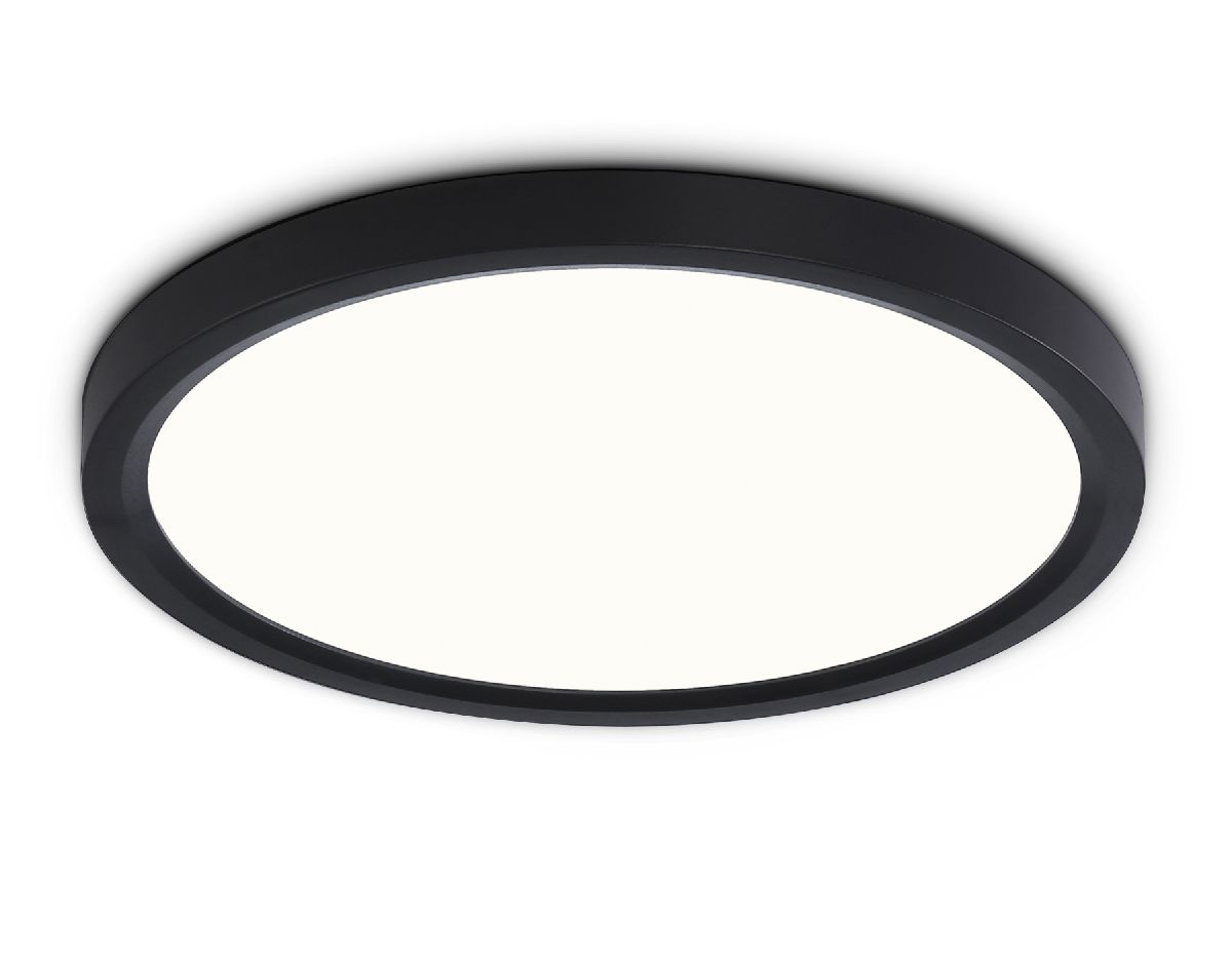 Светильник светодиодный ультратонкий FZ1904 BK черный IP54 20W 3000K-6500K CCT-переключатель D300*25