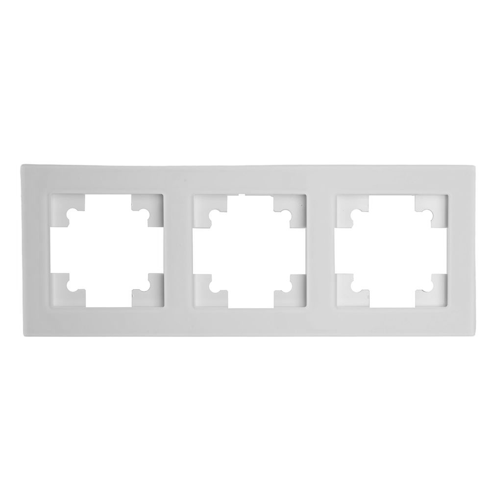 GFR00-7003-01M Рамка 3-местная, стекло, серия Катрин, белый матовый