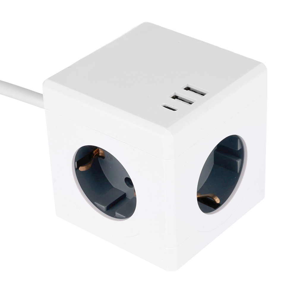 Удлинитель 3-местный c/з , 3x1мм2, 1.5м, серия Comfort, HM10-41-01, белый