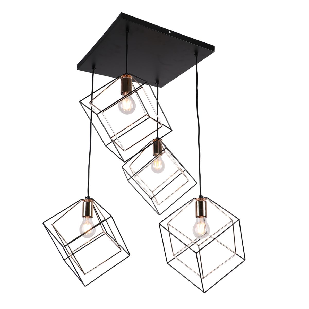 Люстра подвесная : 4*60Вт E27 MD.0830-4-P BK+FGD