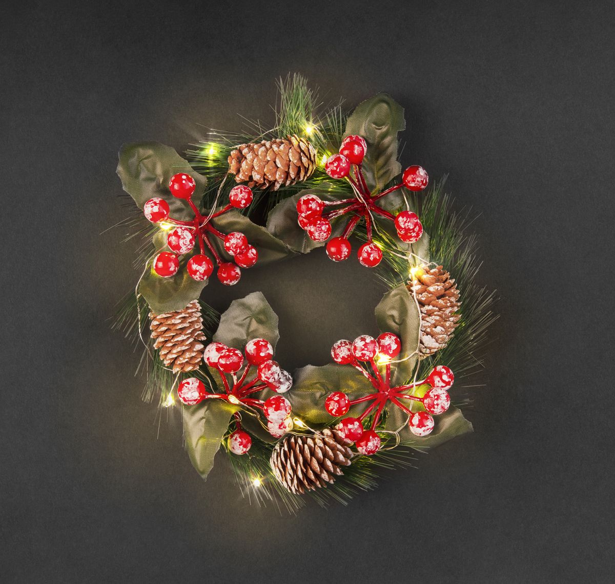 Гирлянда Navigator 95 035 NGF-D041-01 (венок шишки и ягоды WW)