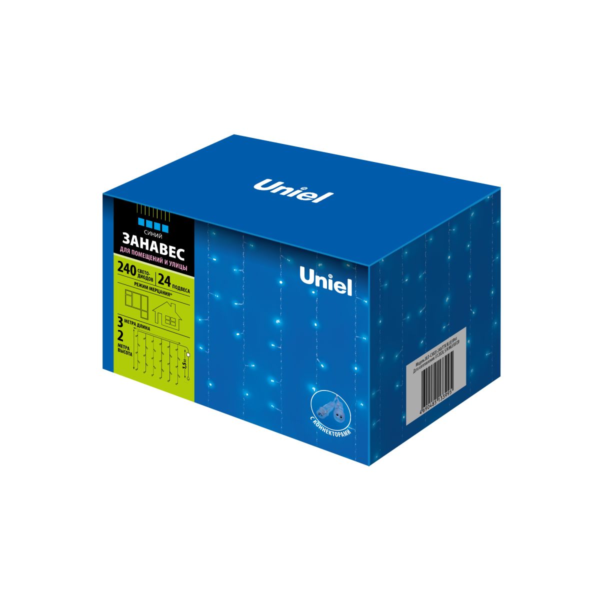 ULD-C3020-240/TTK BLUE IP44 Занавес светодиодный с эффектом мерцания, 3х2м. Соединяемый. 240 светоди