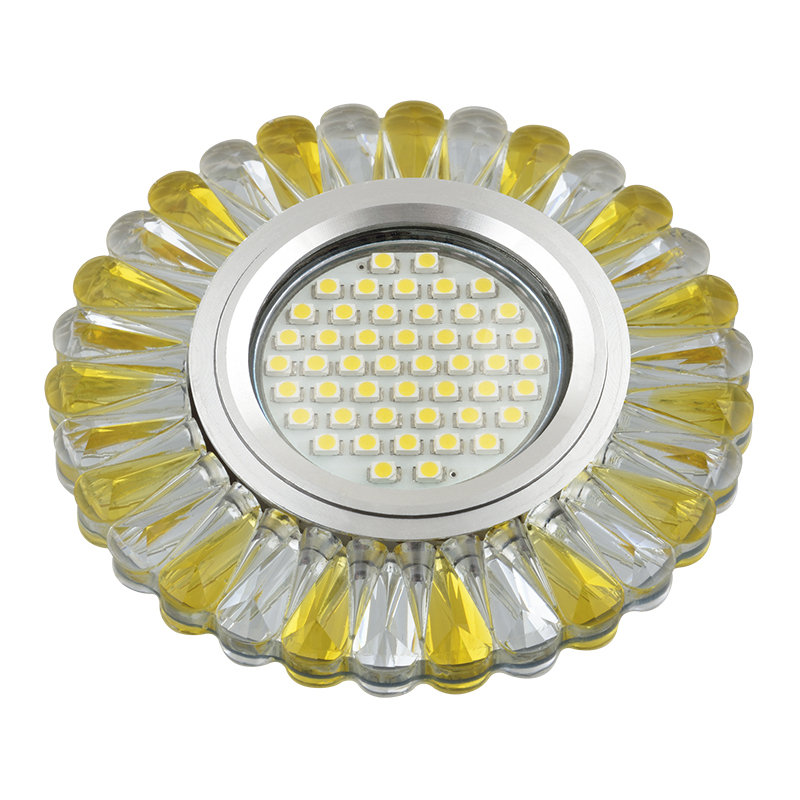 DLS-L145 GU5.3 GLASSY/GOLD Светильник декоративный встраиваемый, серия Luciole. Без лампы, цоколь GU