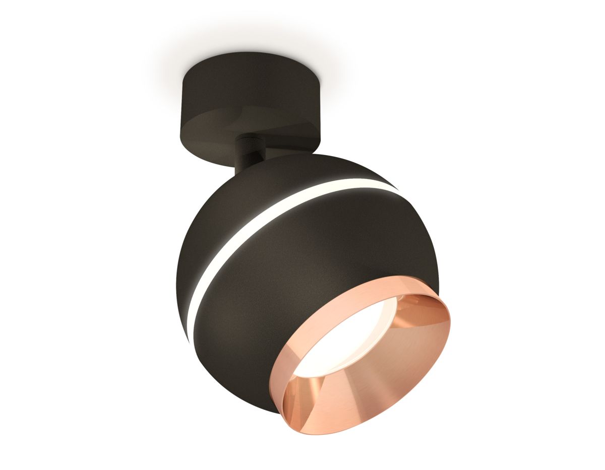 Комплект поворотного светильника с дополнительной подсветкой XM1102005 SBK/PPG черный песок/золото р