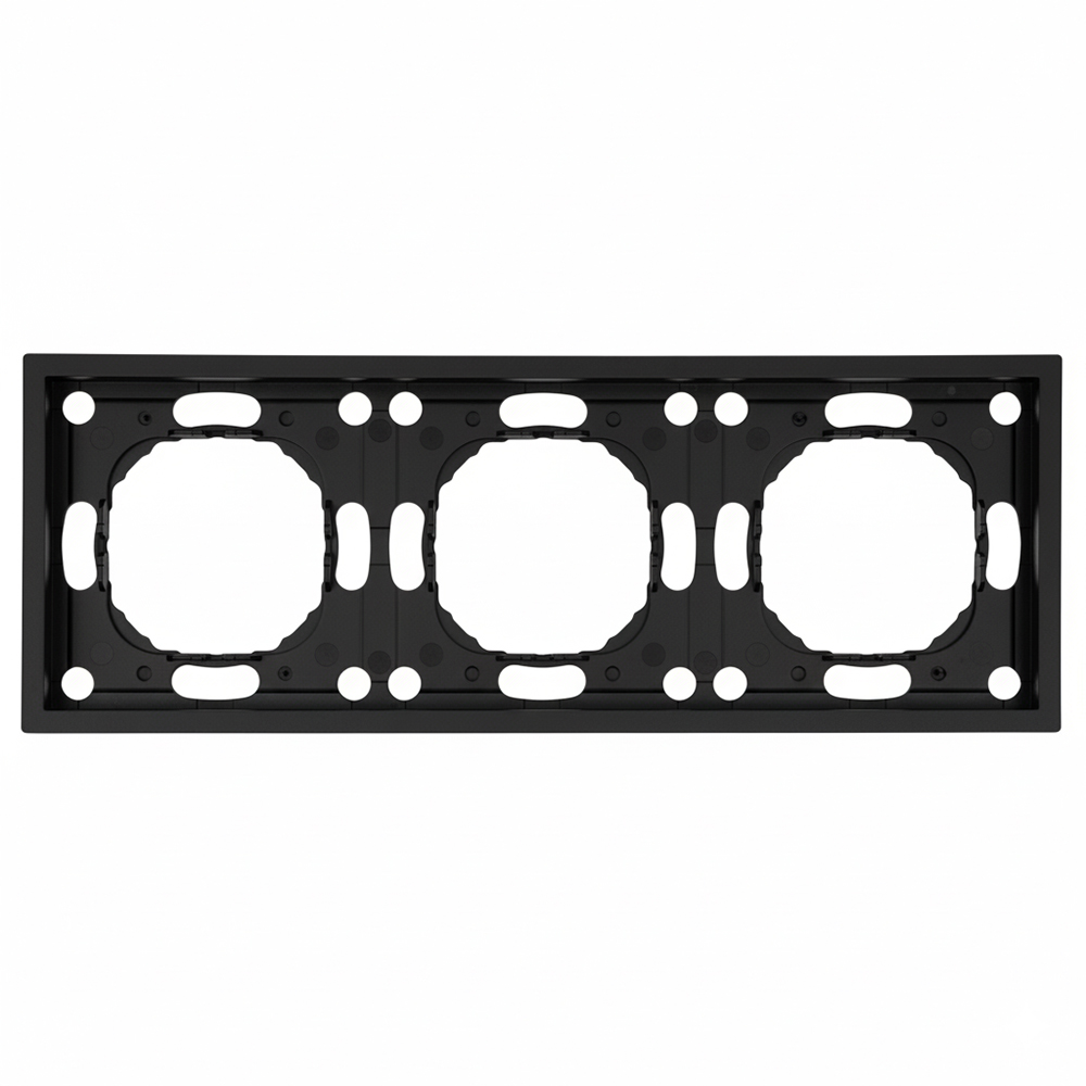 Рамка 3-местная серия Эмили, PFR00-5003-05, черный уголь, soft touch