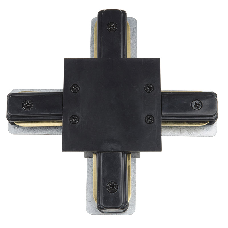 UBX-Q123 R41 BLACK 1 POLYBAG Соединитель для шинопроводов типа R, Х-образный. Однофазный. Черный. ТМ